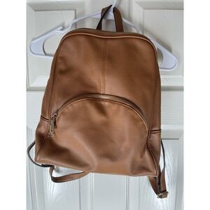 Scarleton Casual Brown School Leather Backpack Bundle + Wallet Universal Thread